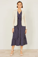 Yumi Beige Stretch Cotton Blazer