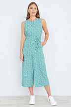 Yumi Green Ditsy Culotte Jumpsuit