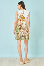Yumi Ivory Jungle Print Viscose Shift Dress