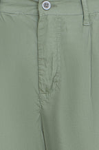 Yumi Khaki Cotton Canvas Chino Trousers