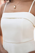 Yumi White Oversize Poppy Placement Midi Sun Dress