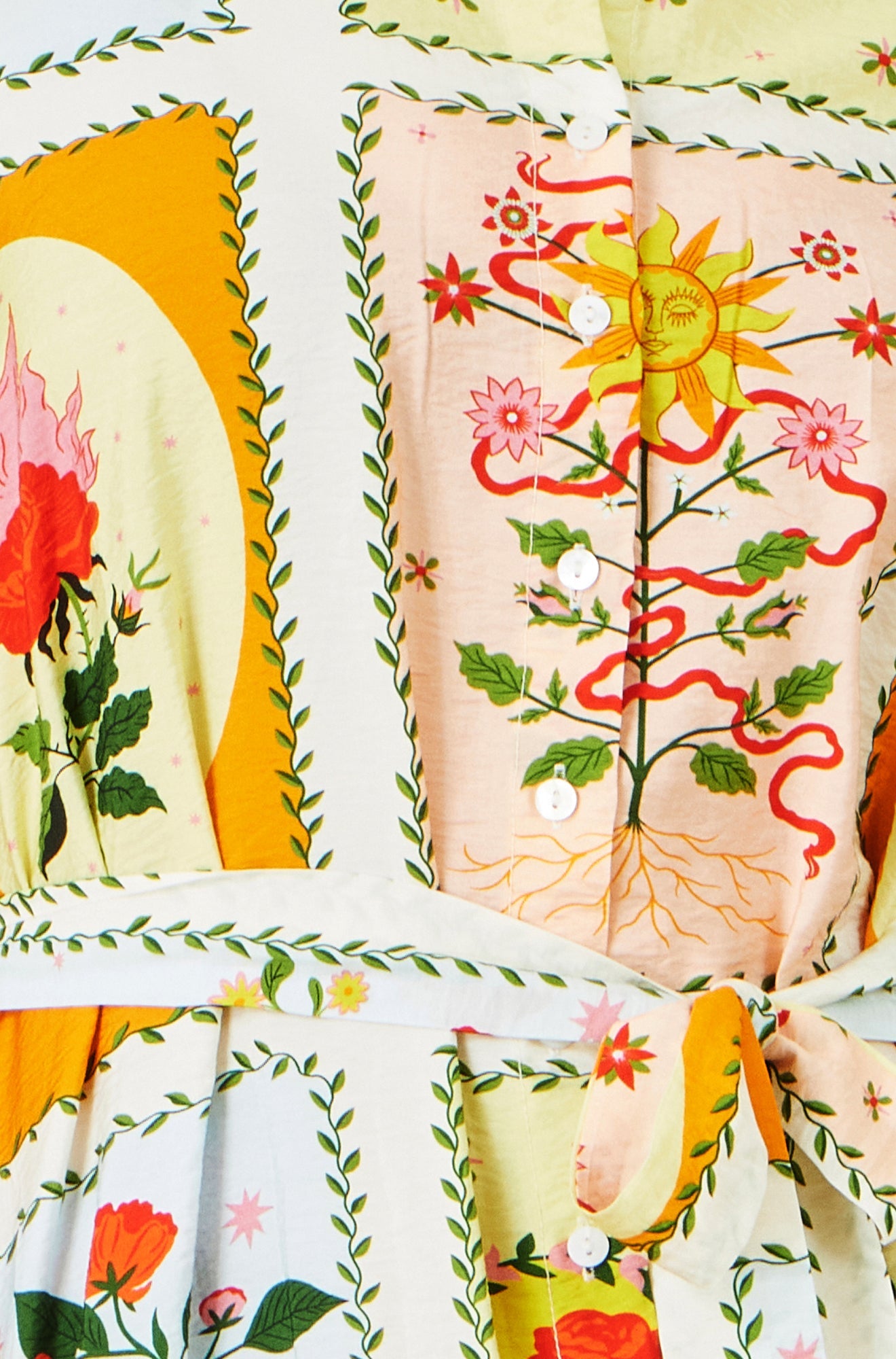Yumi Multicolour Sun Patchwork Print Shirt Dress