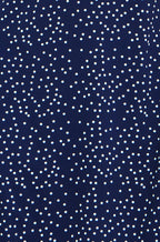 Yumi Navy Spot Print Lace Trim Skater Dress