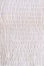 Yumi White Cotton Shirring Puff Sleeve Top