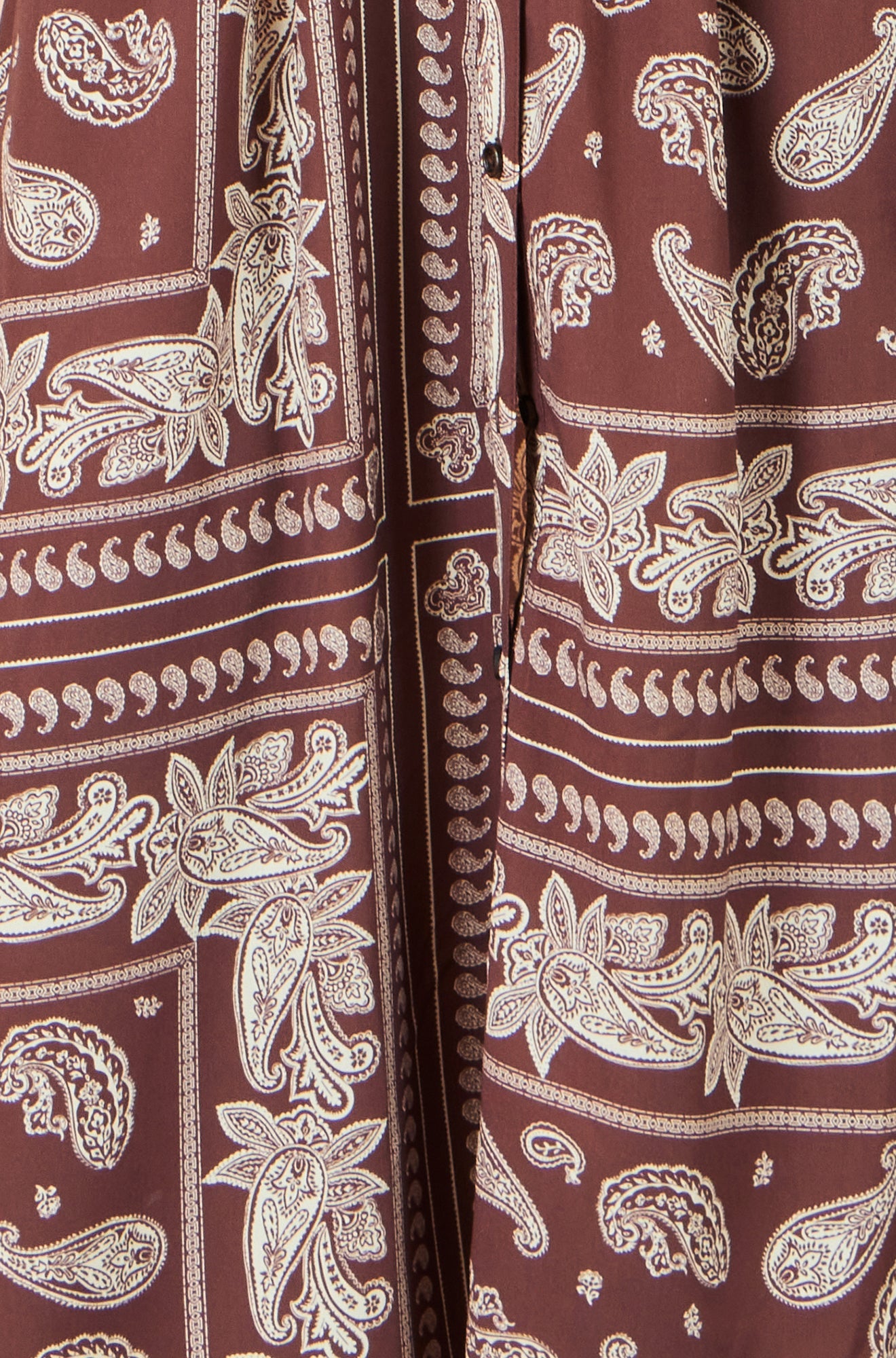 Yumi Brown Scarf Print Midi Shirt Dress