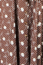 Yumi Brown Cotton Embroidery Shirt Dress