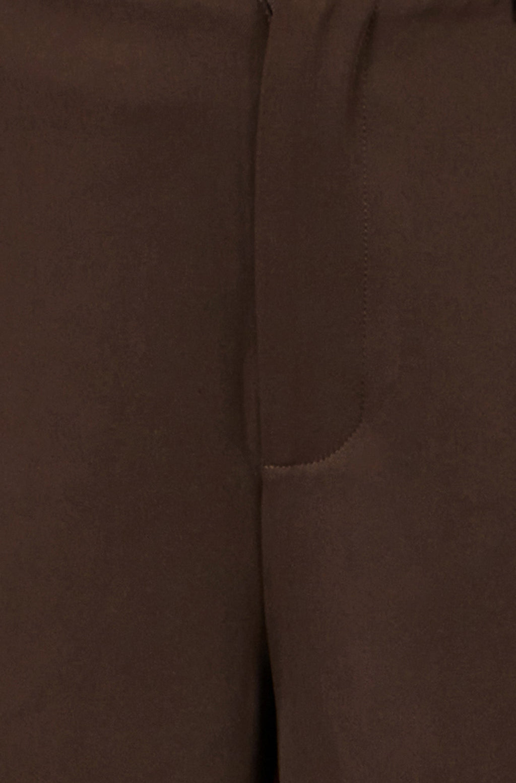 Yumi Brown Wide Leg Stretch Trousers