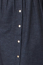 Yumi Navy Stretch Midi Shirt Dress