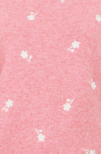 Yumi Pink Daisy Embroidered Relaxed Jumper