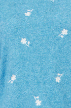Yumi Blue Daisy Embroidered Relaxed Jumper