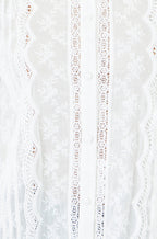 Yumi White Floral Cotton Shirt With Lace Details