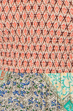 Yumi Multicolour Patchwork Ruched Smocked Maxi Sundress