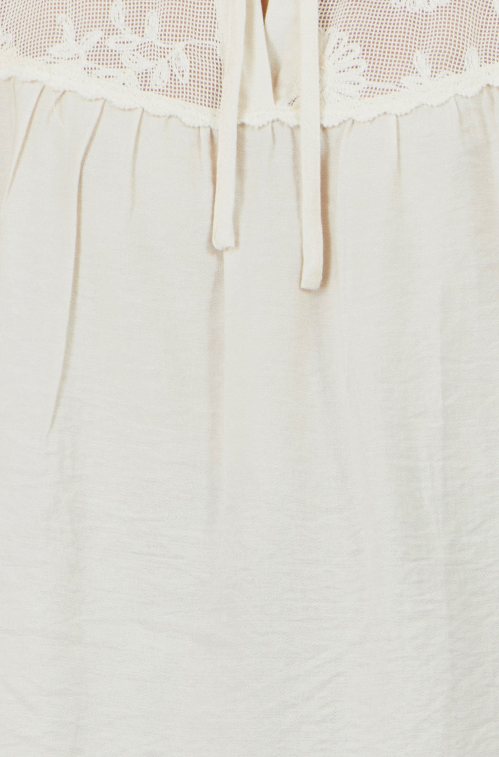 Yumi Ivory Viscose Lace Relaxed Boho Shirt
