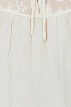 Yumi Ivory Viscose Lace Relaxed Boho Shirt