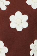 Yumi Brown Flower Applique Knit Tank