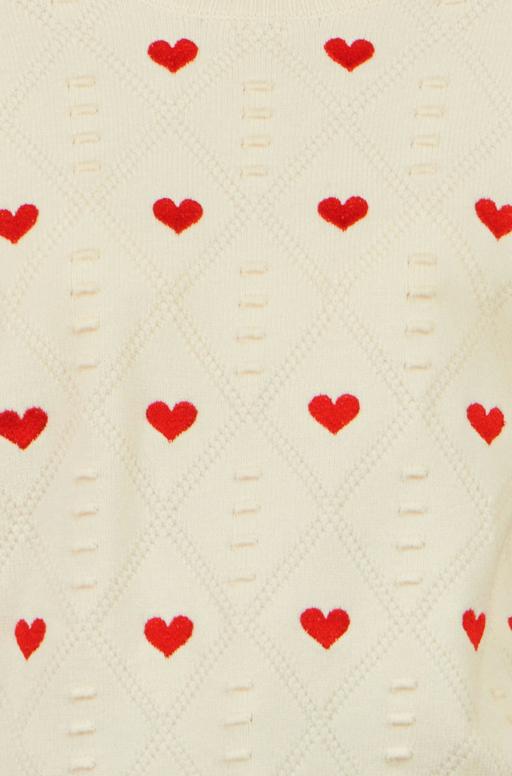 Yumi Ivory Embroidered Heart Jumper
