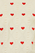 Yumi Ivory Embroidered Heart Jumper