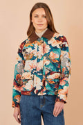 Yumi Multicolour Floral Woven Bomber Jacket