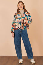 Yumi Multicolour Floral Woven Bomber Jacket
