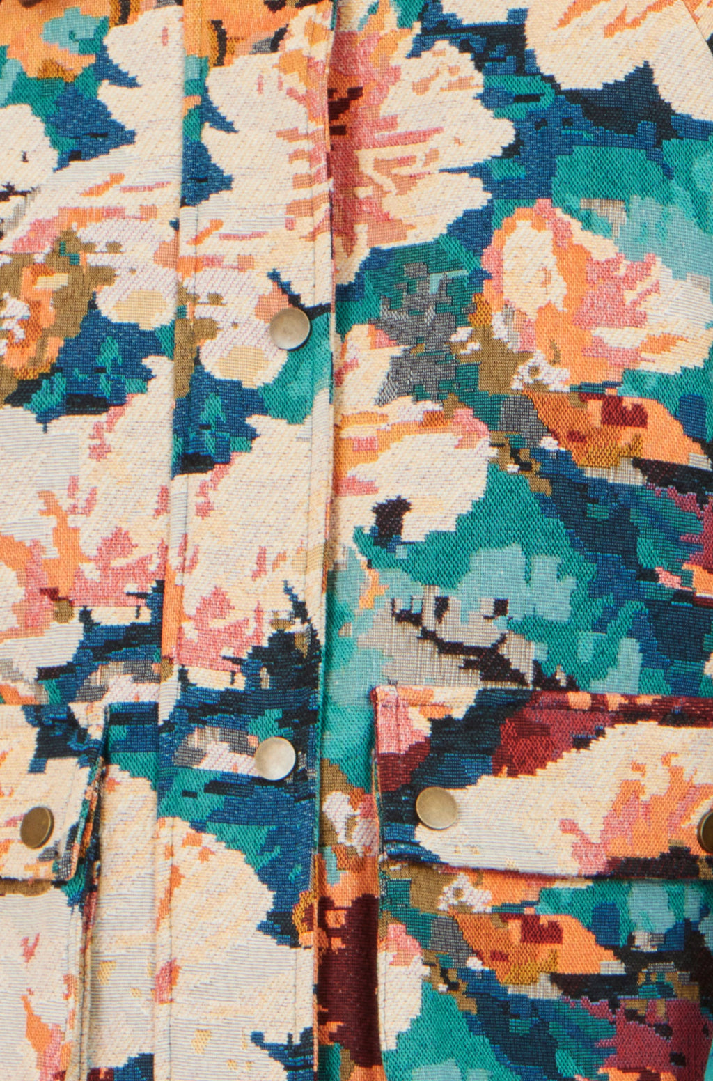 Yumi Multicolour Floral Woven Bomber Jacket