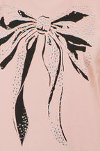 Yumi Pink Bow T-Shirt With Lace
