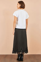 Yumi White Bow T-Shirt With Lace