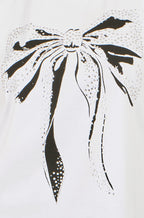 Yumi White Bow T-Shirt With Lace