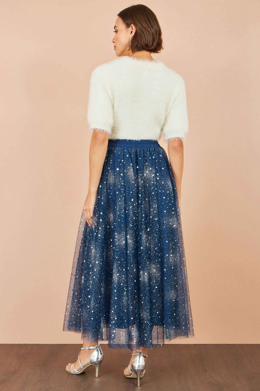 Yumi Navy Star Sparkle Tulle Skirt