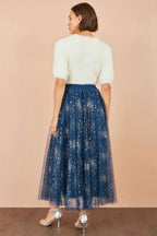 Yumi Navy Star Sparkle Tulle Skirt
