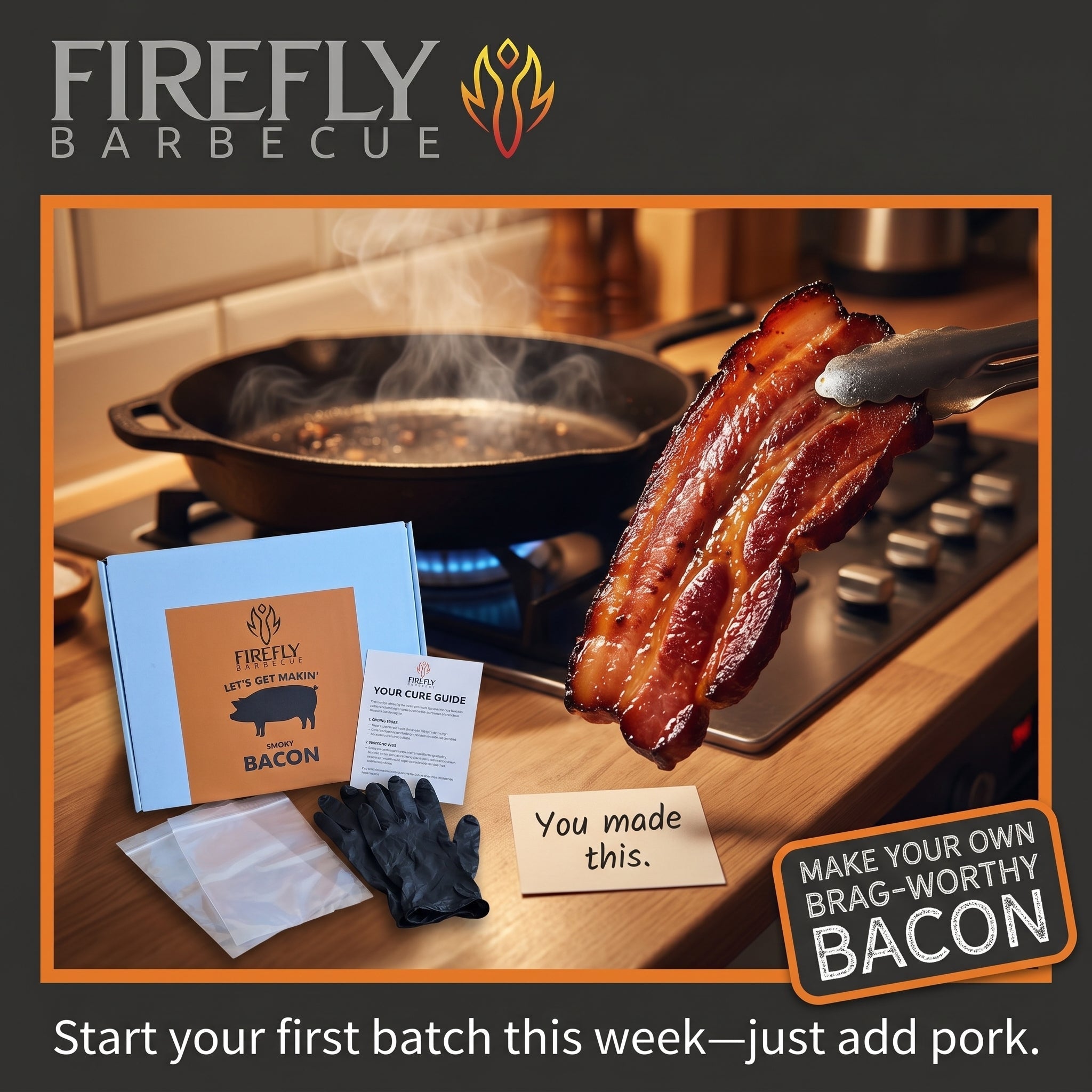 Bacon Curing Kit for Homemade Hickory Smoked Bacon