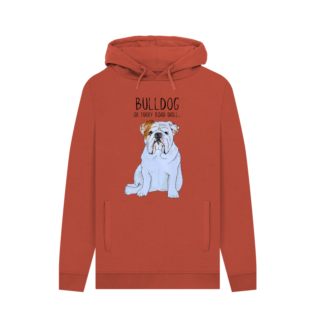 Bulldog Power: Furry Road Drill Men’s Hoodie for Ultimate Cool!
