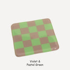Fused Glass Coaster - Handcrafted Chequered Design from Cornwall by David Perry Glass & Ceramics (10cm-chequered-dual-colour-coaster-oceanside-collection)