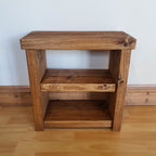 Solid Wood Rustic Coffee Table with Shelf