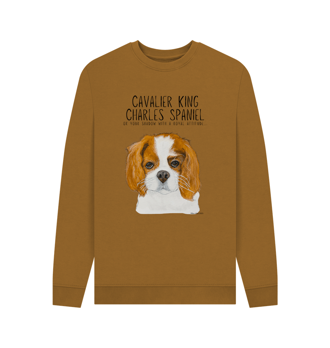 Shadow of a King: Eco-Luxe Men’s Sweatshirt with Cavalier Royal Flair