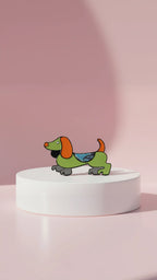 Acrylic Dachshund Sausage Dog Magnetic Brooch