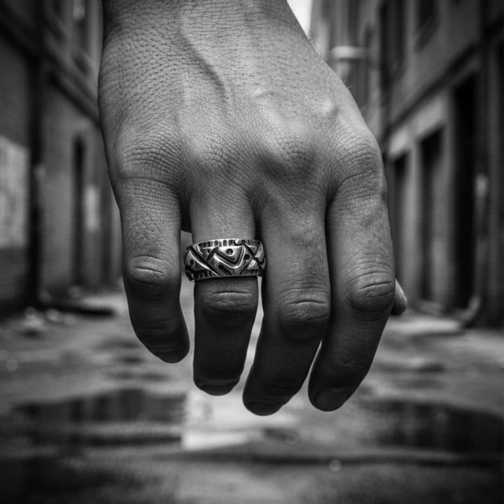 Abstract Men’s Ring – Chunky Sterling Silver 925