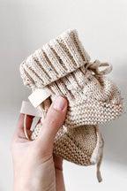 COZY Speckle Knit Booties 100% Cotton