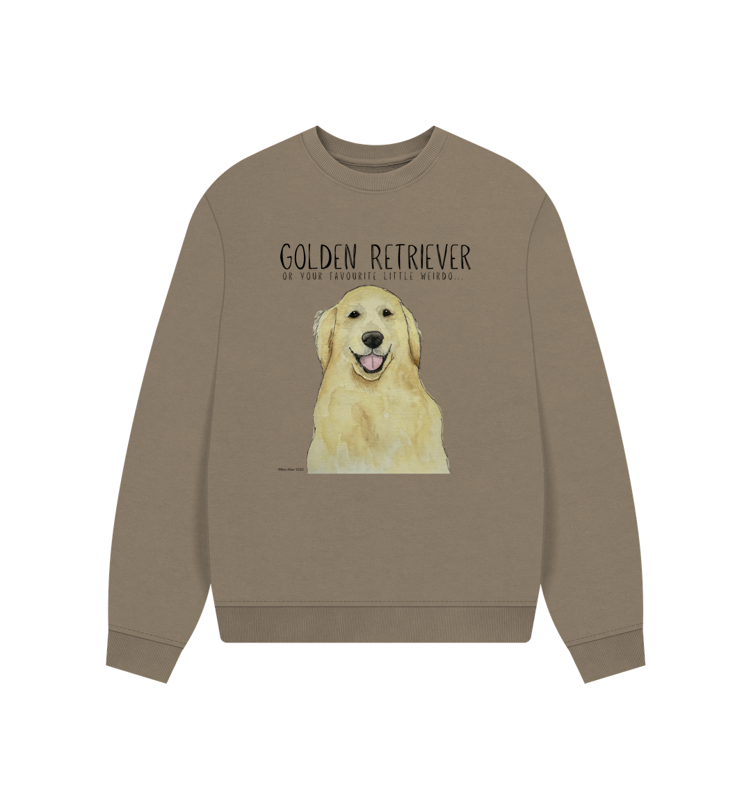 Golden Retriever Vibes: Sustainable Women's Oversized Sweatshirt