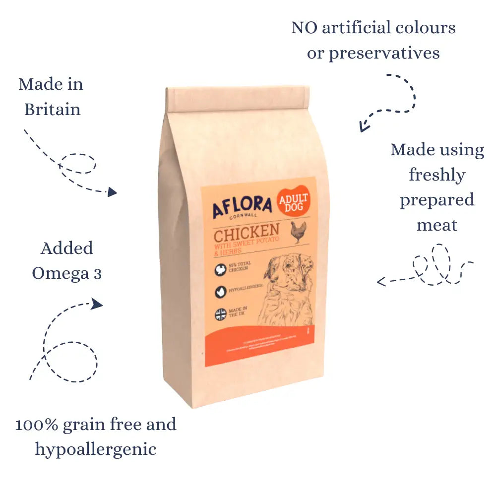 Grain Free Dog Food – Fresh Chicken Recipe for Sensitive Dogs by The Pets Larder (aflora-chicken-grain-free-dog-food)