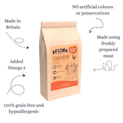 Grain Free Dog Food – Fresh Chicken Recipe for Sensitive Dogs by The Pets Larder (aflora-chicken-grain-free-dog-food)