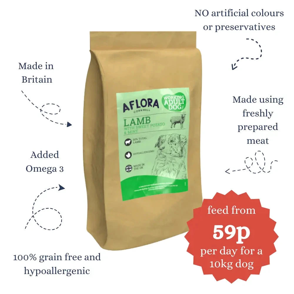 Grain Free Dog Food – Aflora Lamb Recipe for Sensitive Dogs by The Pets Larder (aflora-lamb-grain-free-dog-food)
