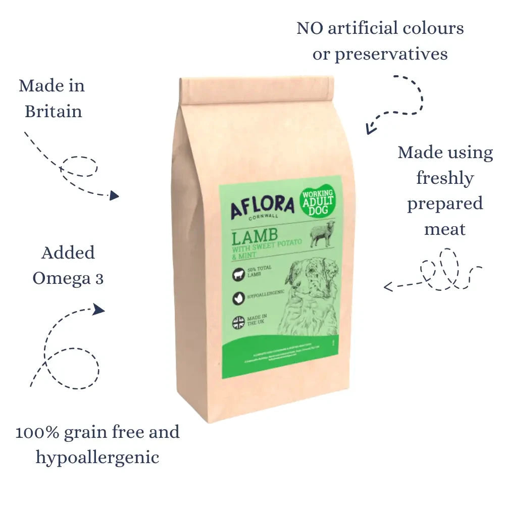 Grain Free Dog Food – Aflora Lamb Recipe for Sensitive Dogs by The Pets Larder (aflora-lamb-grain-free-dog-food)