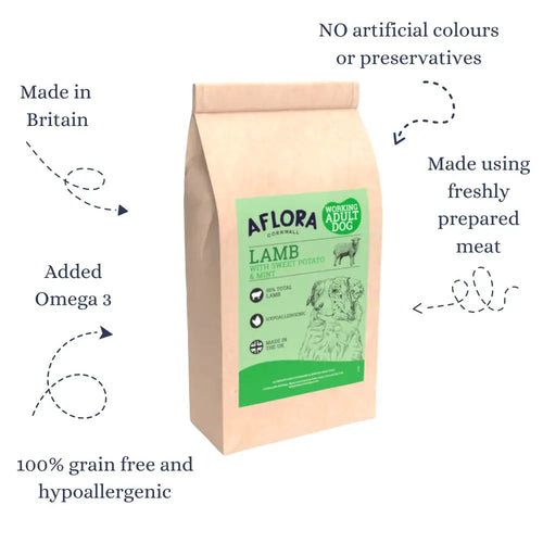 Grain Free Dog Food – Aflora Lamb Recipe for Sensitive Dogs by The Pets Larder (aflora-lamb-grain-free-dog-food)