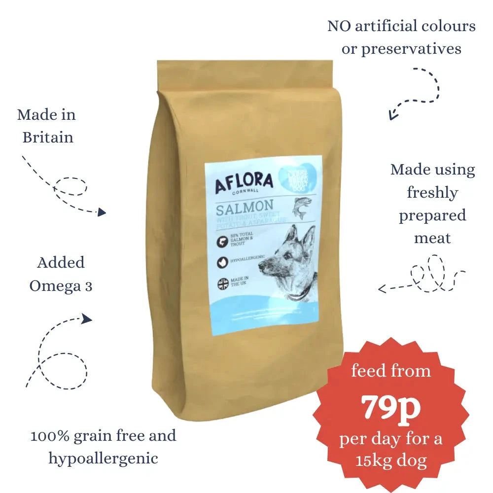 Large Breed Dog Food – Grain Free Salmon & Trout 15kg by The Pets Larder (aflora-large-breed-salmon-trout-15kg-grain-free-dog-food)