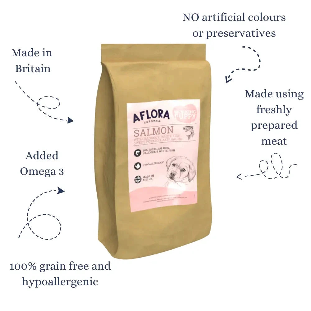 Grain Free Puppy Food – Salmon & Haddock Recipe by Aflora by The Pets Larder (aflora-puppy-salmon-with-haddock-grain-free-puppy-food)