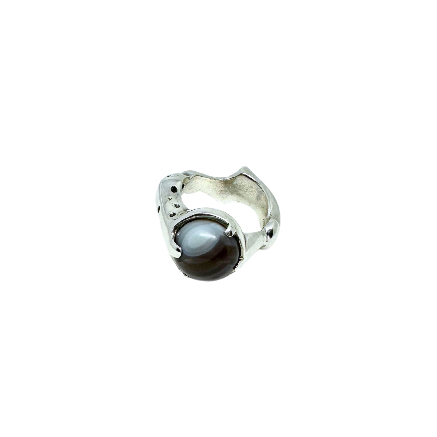 Sculpture Ring – Sterling Silver 925 with Agate, Jasper, or Tiger Eye