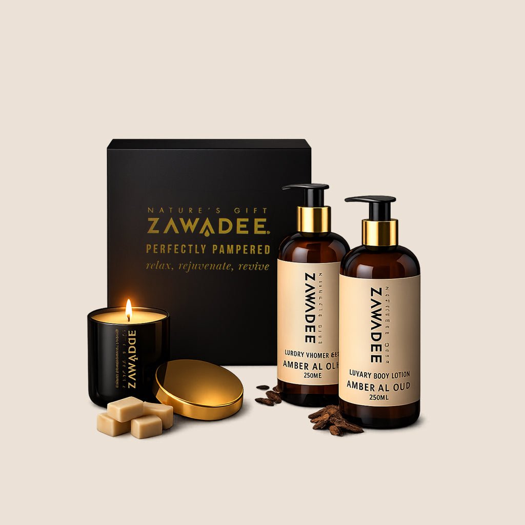 Luxury Oud Gift Set – Candle, Body Wash & Lotion | Amber Al Oud Ritual