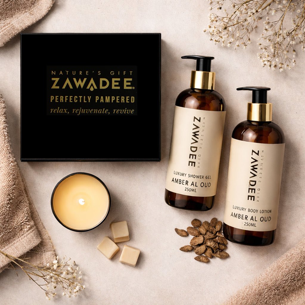 Luxury Oud Gift Set – Candle, Body Wash & Lotion | Amber Al Oud Ritual