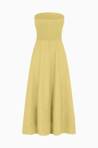 The Chiara Maxi Bandeau Dress in yellow