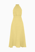 The Isi Halterneck Dress in yellow